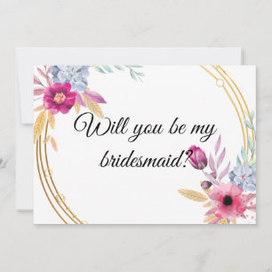 Floral Serez-vous mon Bridesmaid Invitation