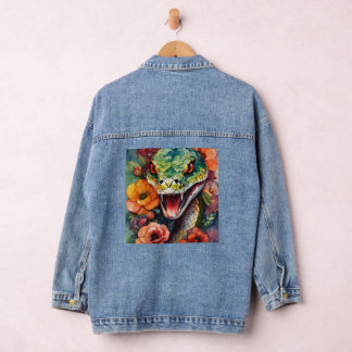 Floral Serpent Denim Jacket – Stijlvol met een Twi