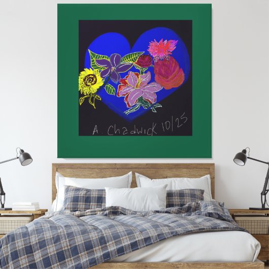 Floral Session Stretched Canvas Print (Insitu (Slaapkamer))