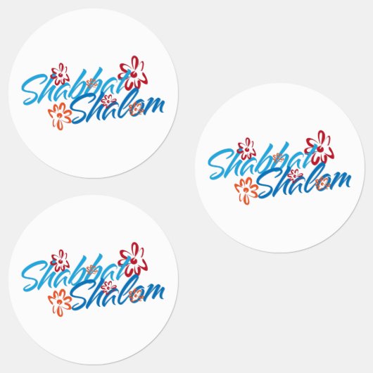 Floral Shabbat Shalom Labels (Groep)