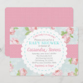 Floral Shabby Chic Baby shower Invitation (Devant / Derrière)