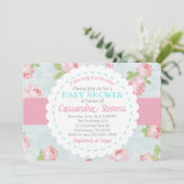 Floral Shabby Chic Baby shower Invitation (Debout devant)