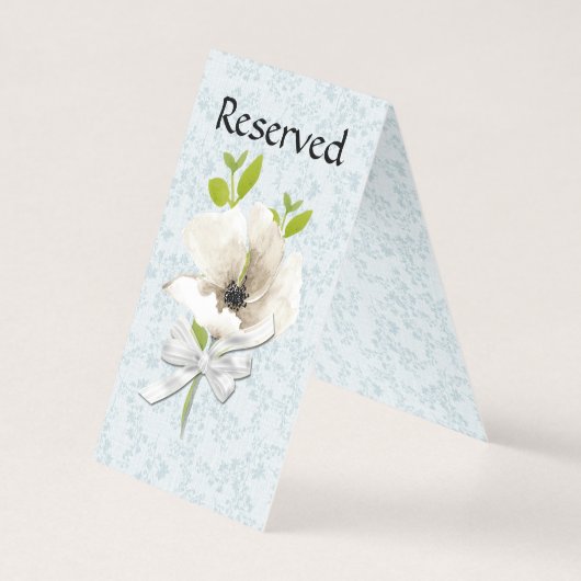 Floral Shabby Réservé Mariage Carte de tente (Back)