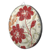 Floral Shadows in Red en Oranje Dartbord (Voorkant Rechts)