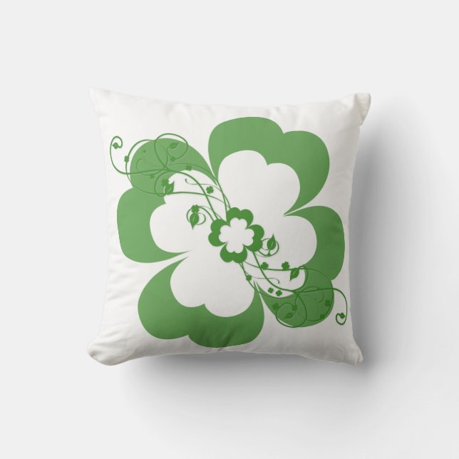 Floral Shamrocks Pillow Kussen (Voorkant)
