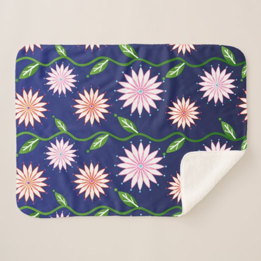 Floral Sherpa Blanket Sherpa Deken (Voorkant (horizontaal))