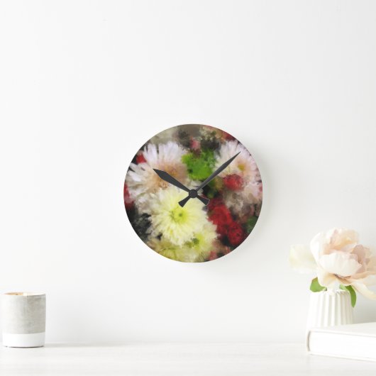 Floral Shimmer Ronde Klok (Huis)
