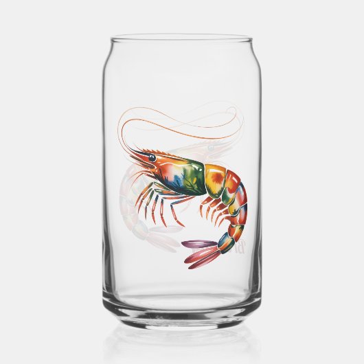 Floral Shrimp Art Custom Blikvorm Glas (Achterkant)