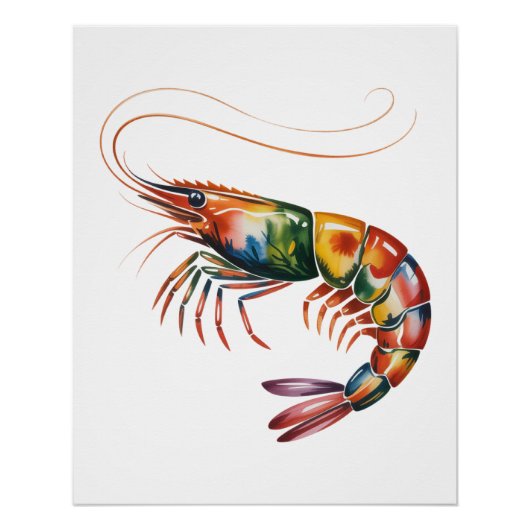 Floral Shrimp Art Custom Perfect Poster (Voorkant)