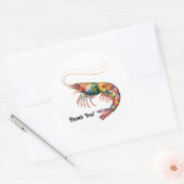 Floral Shrimp Art Custom Ronde Sticker (Envelop)