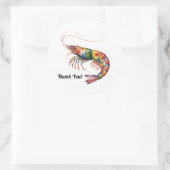 Floral Shrimp Art Custom Ronde Sticker (Tas)