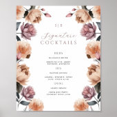 Floral Signature Cocktail Mariage Welcome Poster (Devant)