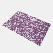 Floral Silhouette Botanisch Paars Deurmat (Schuin)