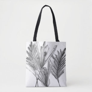Floral Silhouette - Grijs Draagtas