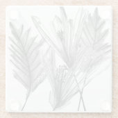 Floral Silhouette - Grijs Glazen Onderzetter (Achterkant)