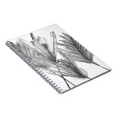 Floral Silhouette - Grijs Notitieboek (Rechterzijde)