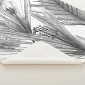 Floral Silhouette - Grijs Sherpa Deken (3/4)