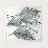 Floral Silhouette - Grijs Wandkleed (Voorkant (horizontaal))