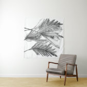 Floral Silhouette - Grijs Wandkleed (In Situ (horizontaal))