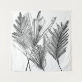 Floral Silhouette - Grijs Wandkleed (Voorkant)