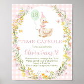 Floral Silly Goose Birthday Time Capsule Sign Poster (Voorkant)