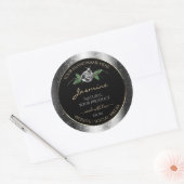 Floral Silver Black Product Labels Sparkle Glitter (Envelop)