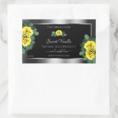 Floral Silver Black Product Labels Yellow Roses (Tas)