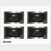 Floral Silver Glitter Black Product Labels Logo (Vel)
