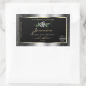 Floral Silver Glitter Black Product Labels Logo (Tas)