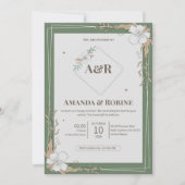 Floral simple Faire-part de mariage (Devant)