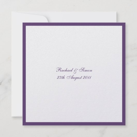 Floral simple Faire-part de mariage - violet (Dos)