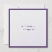 Floral Simple Wedding Invitation - Paars Kaart (Achterkant)