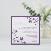 Floral Simple Wedding Invitation - Paars Kaart (Staand voorkant)