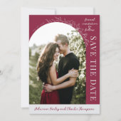 Floral Simplicity 1 Claret Save The Date (Devant)