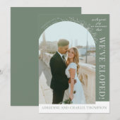 Floral Simplicity 1 Modern Green Elopement Aankondiging (Voorkant / Achterkant)