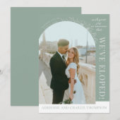 Floral Simplicity 1 Modern Green Elopement Aankondiging (Voorkant / Achterkant)