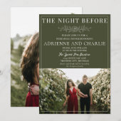 Floral Simplicity 1 Modern Green Rehearsal Dinner Kaart (Voorkant / Achterkant)