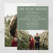 Floral Simplicity 1 Modern Green Rehearsal Dinner Kaart (Voorkant / Achterkant)