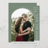 Floral Simplicity 1 | Modern Green | Save The Date (Devant / Derrière)