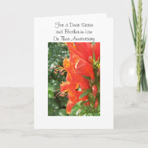 Floral Sister en Husband gepersonaliseerd Jubileum Kaart