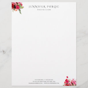 Floral Sjabloon Elegant Moderne Eenvoudige Profess Briefhoofd