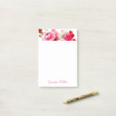 Floral Sjabloon Waterverf Rozen Hand Script naam Post-it® Notes (Op bureau)