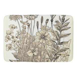 Floral Sketch Design Badmat