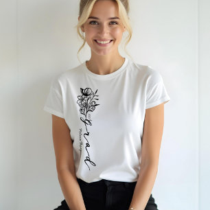 Floral Sketch Modern Afstudeerder Script Persoonli Tri-Blend Shirt