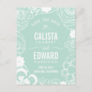 Floral Sketch Save the Date - Editable Color Aankondigingskaart