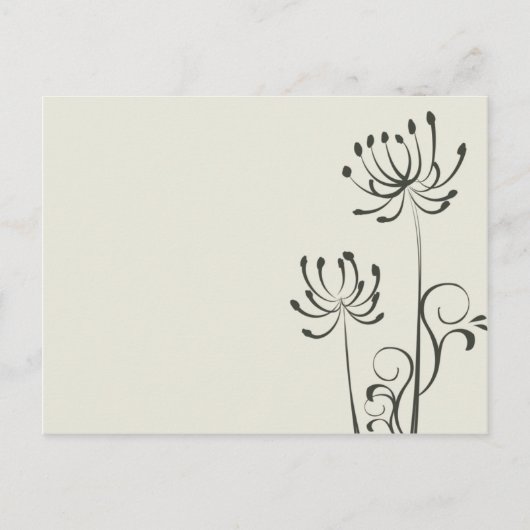 Floral Sketch Uitnodiging Briefkaart (Voorkant)