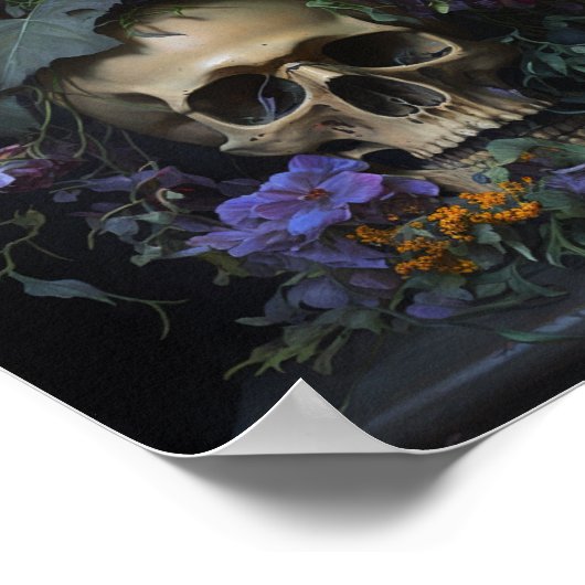 Floral Skull Art - Stijlvol Poster (Hoek)