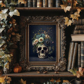 Floral Skull Art -  Stijlvol Poster