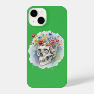 Floral Skull Artistic iPhone Case | Bold and Creat 14 Hoesje