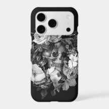 Floral Skull Black & White